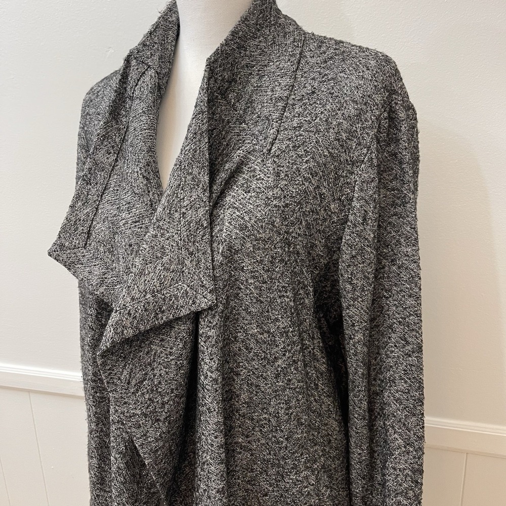 Eileen Fisher‎ Women's Open Front Cardigan Jacket Dark Gray Long Sleeve Medium